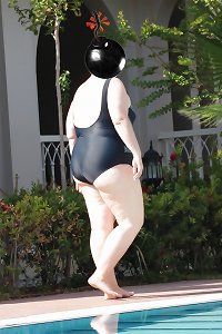 My plus-size wife in bikini